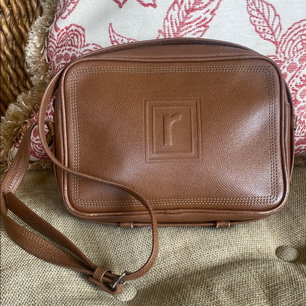 Renoma Paris Brown Leather Crossbody Bag with Minimalist Design